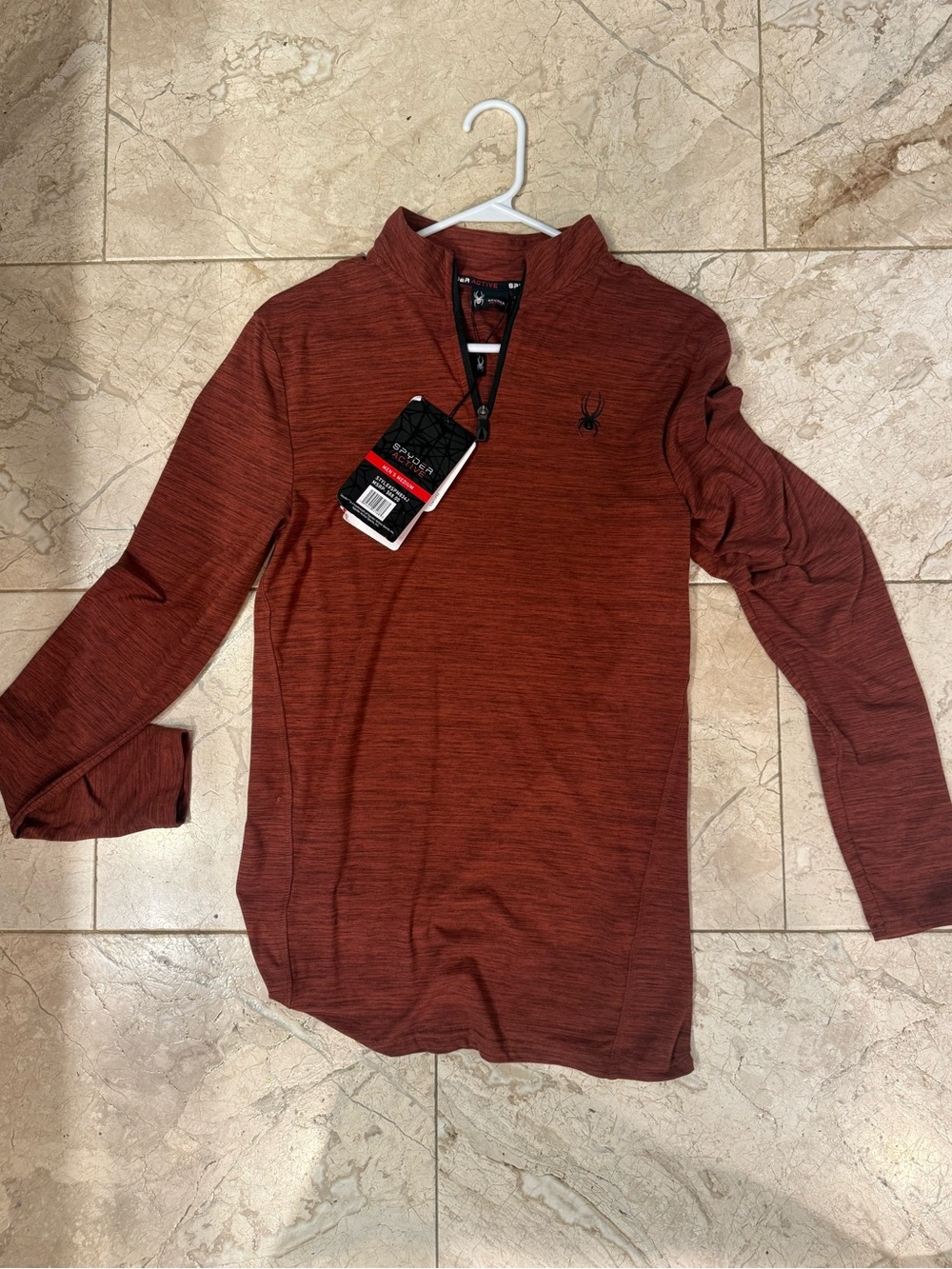 Spyder Active Men's 1/4 Zip Pullover in Rust-red